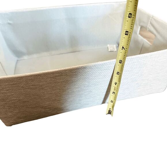 Brand New Gracie Oaks Blue Linen Nursery Basket - Picture 7 of 10